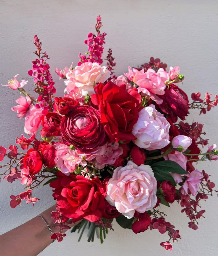 Bouquet Champêtre du Fleuriste — Rouge & Rose - Photo 1